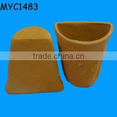 Half flower pot natural clay flower pot