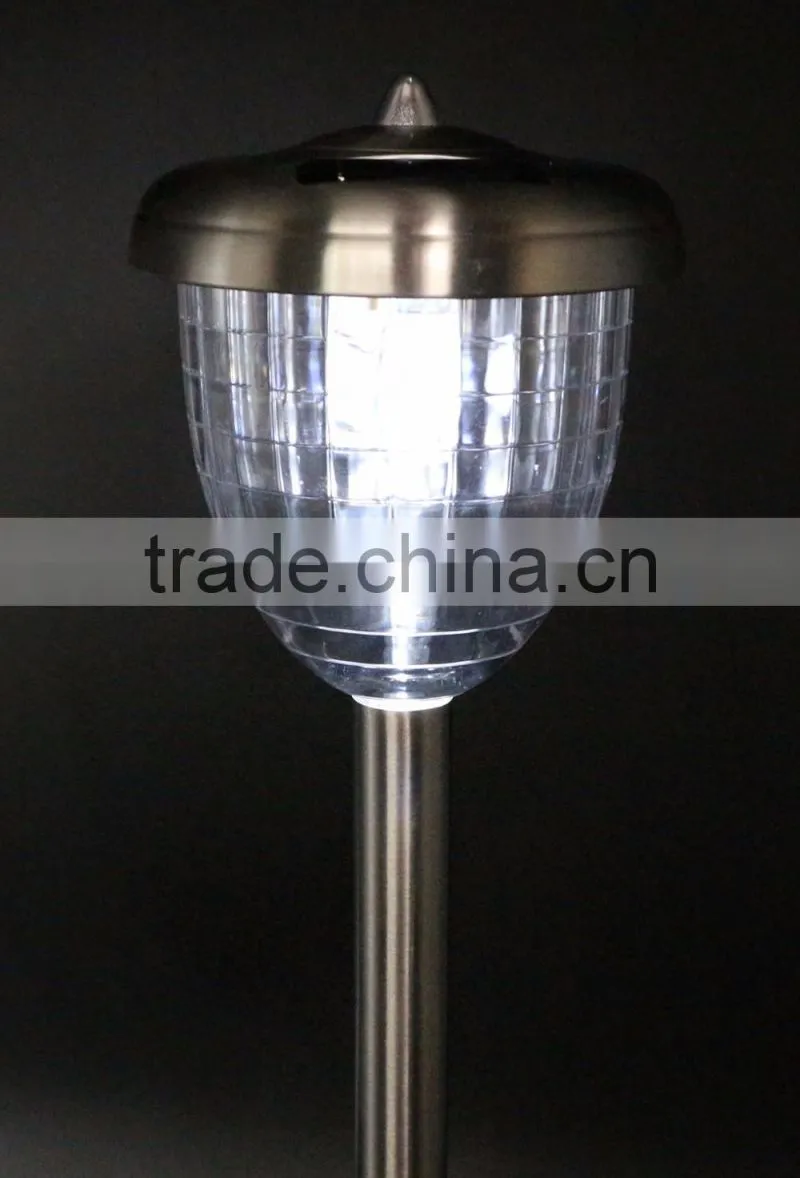 2-PC Stainless Steel Solar Path Light Outdoor LED Landscape Lawn Garden Lamp - 158 mm