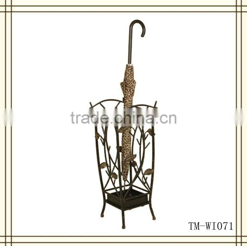 New design umbrella stand with wrought iron coat rack
