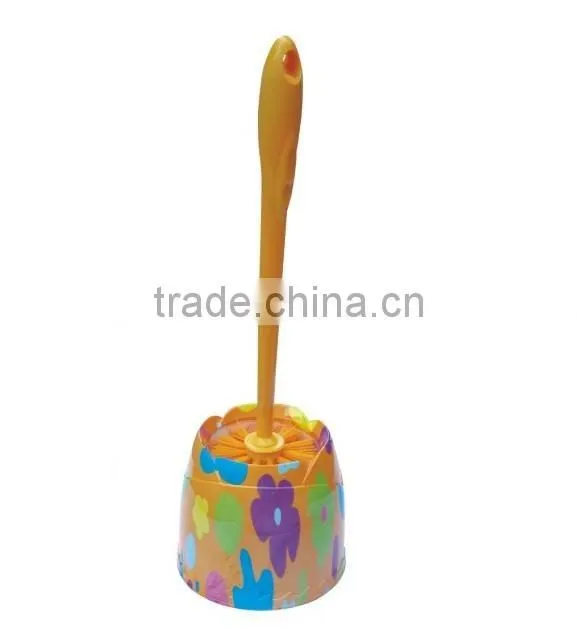 PP printed toilet brush with base