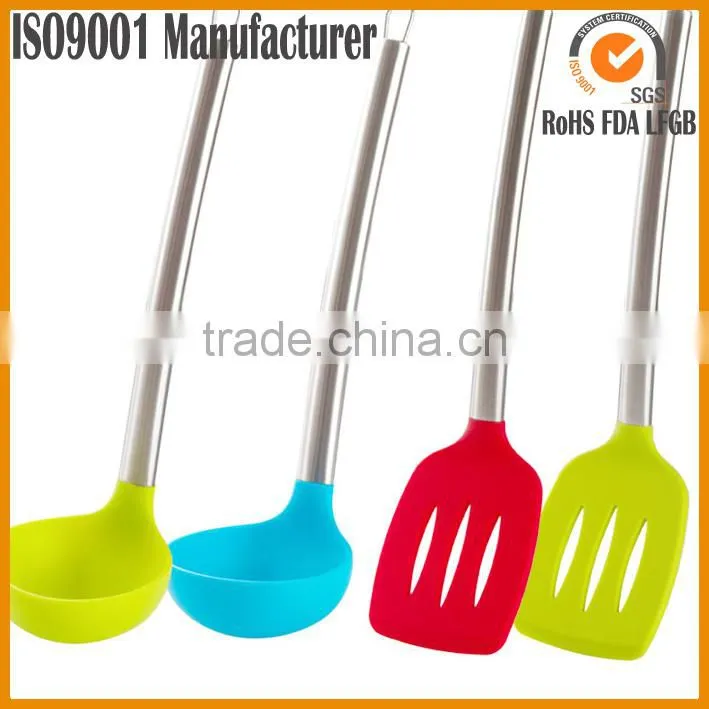 flexible Silicone Slotted Turner Spatula for 2016 new design