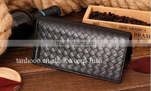 Branded long business leather wallet for men, ladies