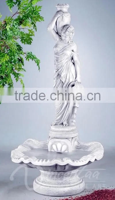 Western style garden decoration stone product marble women fountain statue