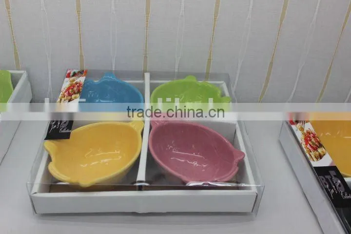 Stoneware color new design dip dish set