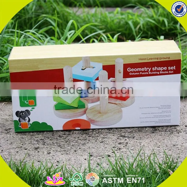 wholesale colorful wooden sort and stack toy intelligence wooden sort and stack toy W11C001