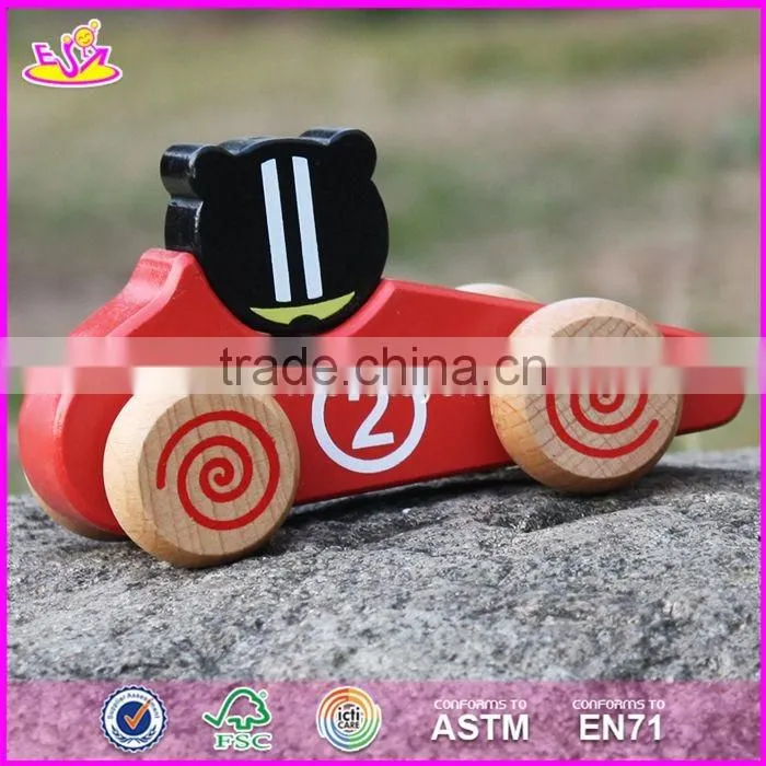 2017 New design kids funny animals wooden toy cars W04A333