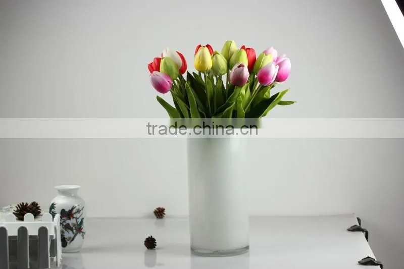 30pcs/lot Tulip Artificial Flower PU artificial bouquet Real touch flowers For Home decoration Wedding Decorative Flowers