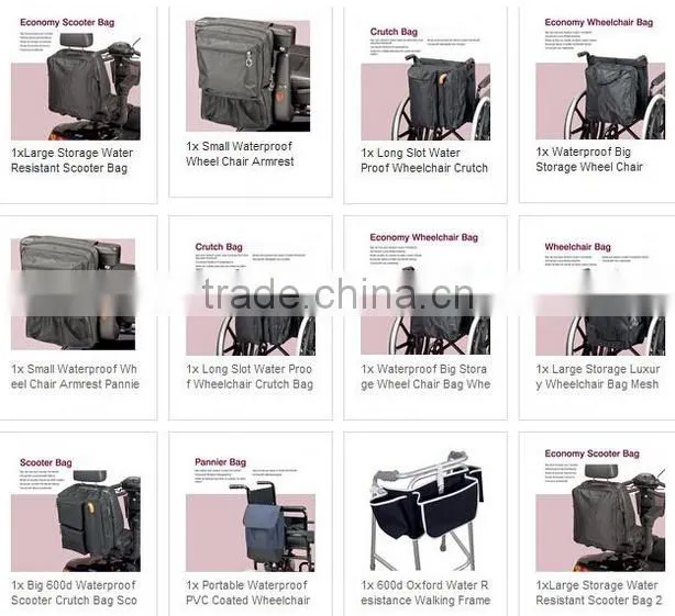 Topmedi 600Dx600d Polyester oxford/PVC coated waterproof apron bag for walking aids