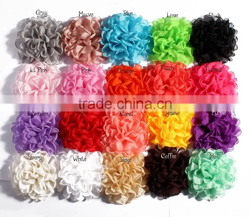 handmade singe organza flower clip for kids hair accessories
