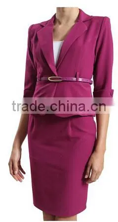 women fitted long sleeve blazer and skirt suit business suits set