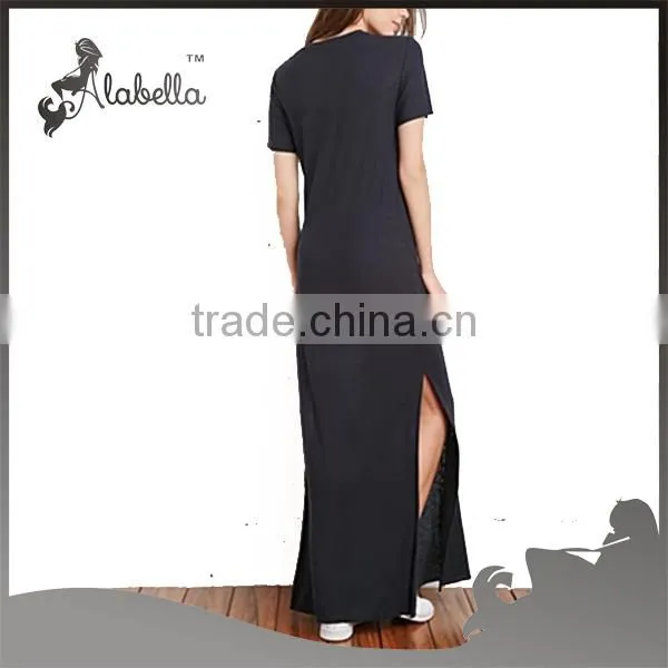 Latest casual dress designs t shirts dress with fitness fabric