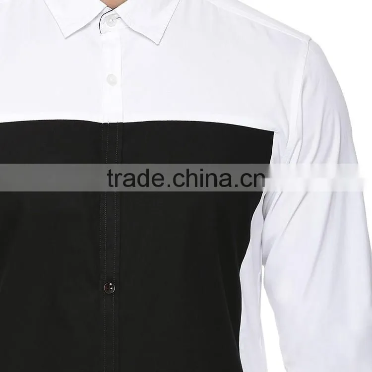2016 Cotton long sleeve thick black mens shirts latest shirts pattern for men