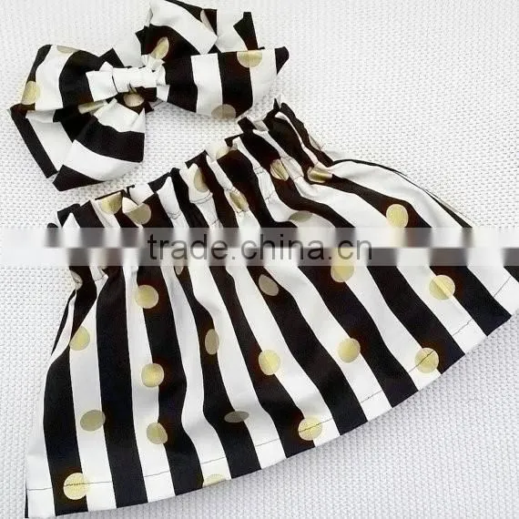 New Designs 0-6 Years Baby Summer Frocks Designs Baby Girl Stripes Cotton Dress