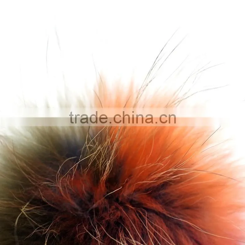Myfur Natural Dyed Whole Raccoon Skin Fur Made Rainbow Colorful Fur Pom Pom Key Ring Bag Charm