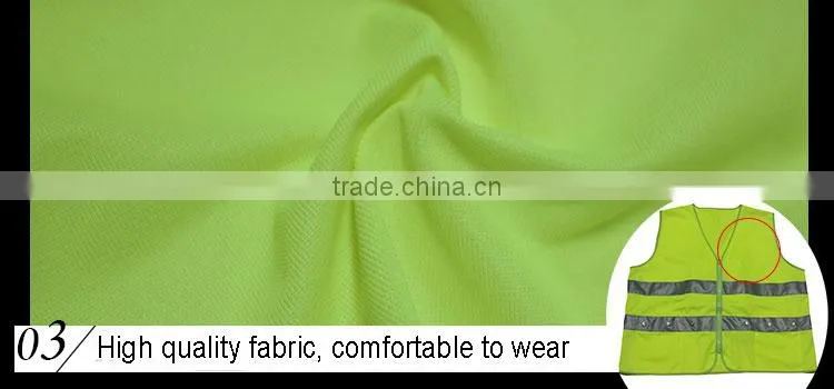 100% Polyester 3m reflective LED yellow green flashing led safety vest