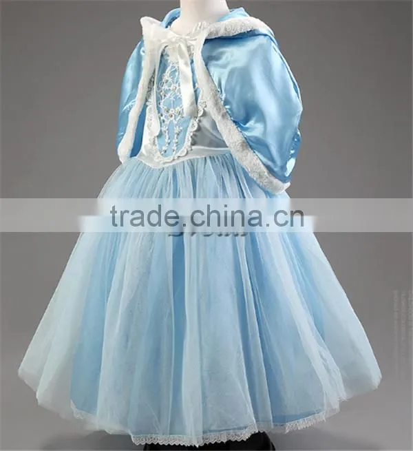 Hot selling girls's dress Christmas dress with shawl Kids girl dress wholesale with hoodies