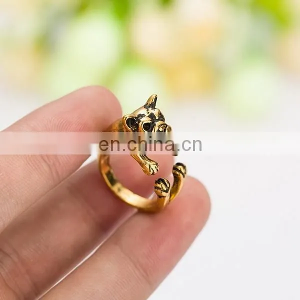2016 Hot Selling Animal Dog Rings Bulldog Ring Unique Brass Ring
