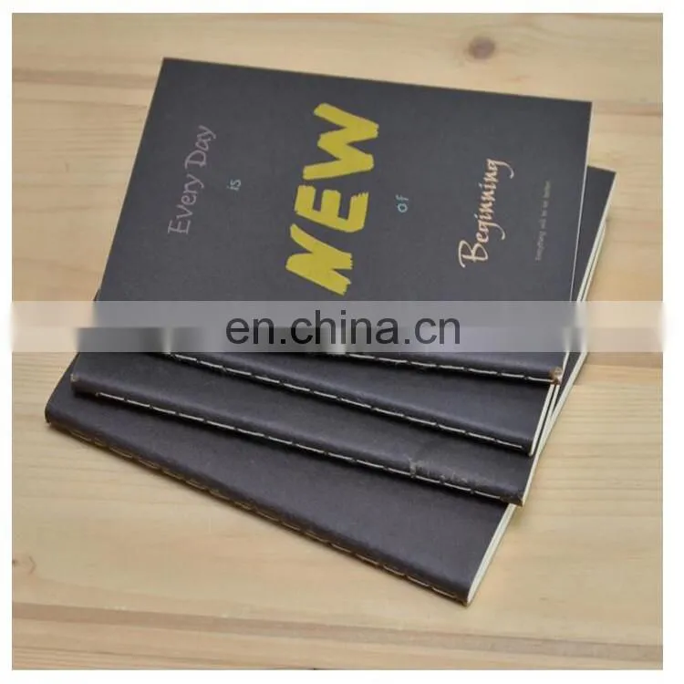 Hot Sale School Stationery Wholesale Cheap Black Custom Size Sewing Notebook