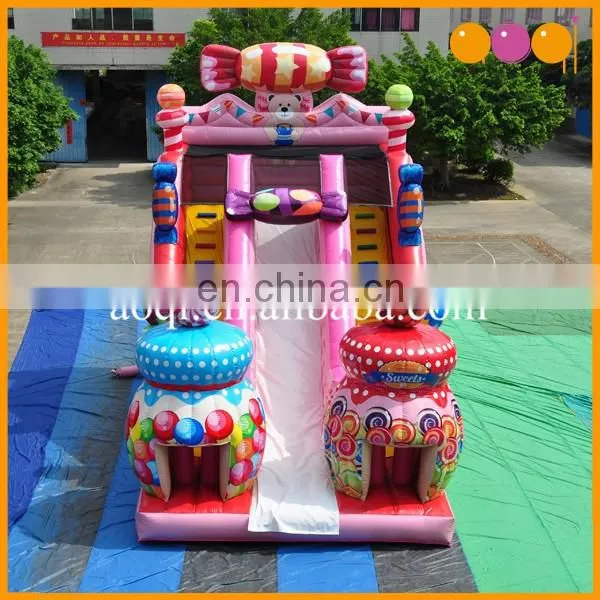 2017 Guangzhou hot sale cheap factory candy commercial inflatable bouncer slide for child