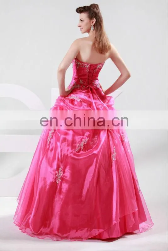 2015 Rose Red elegant long Wedding Dresses CL4482
