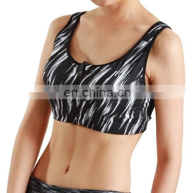 Moisture Wicking Soft Yoga Wear Print Cotton Sports Bra With Band#S150026