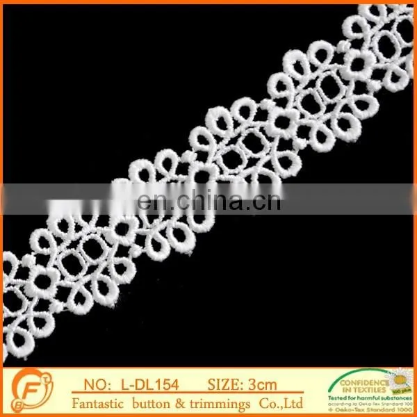 decorative white color bridal dress lace trim