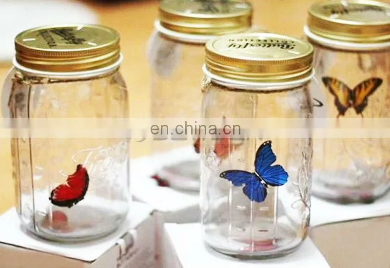 Factory Direct Sell Popular Attractive Butterfly Glass Jars