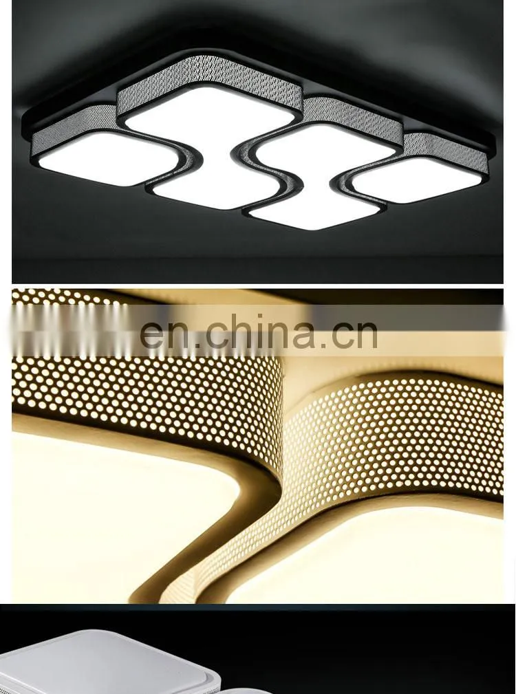 Atmospheric LED ceiling lamp warm dimmable rectangular lights for bedroom study room