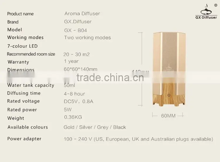 GX Diffuser led diffuser machine air essence aromatherapy essential oil diffuser