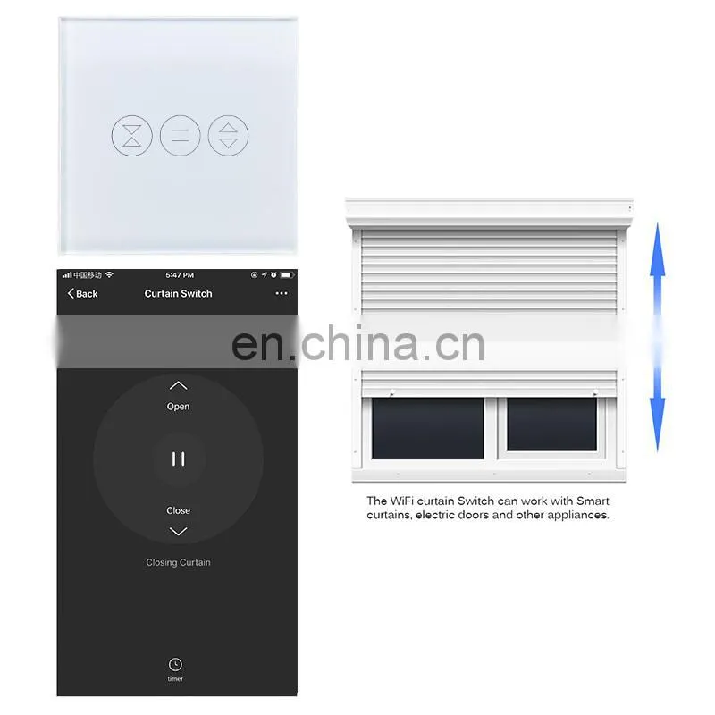 EU type Curtain Wall Switch WiFi Control APP or Voice Control by Alexa Google Home Smart Home