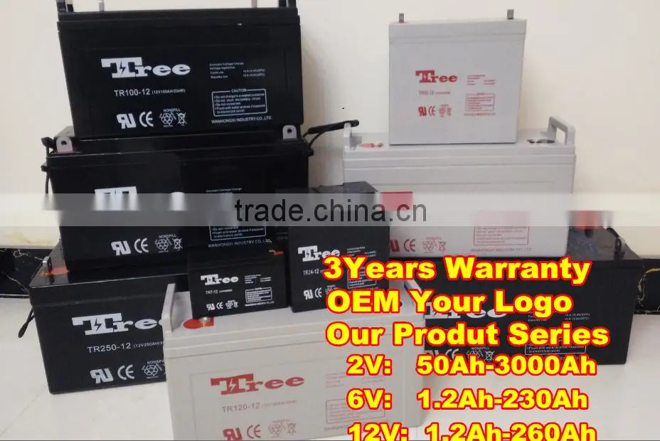 12V 200Ah Lead Acid AGM Deep Cycle Battery for Solar System and UPS