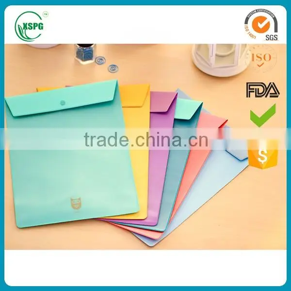 Wholesale Plastic Clear PVC Document Bag With Button