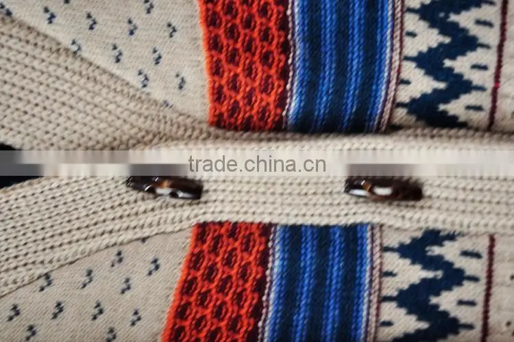 100% Cotton Winter Coat Sweater Warm Cardigan Sweater for Lady