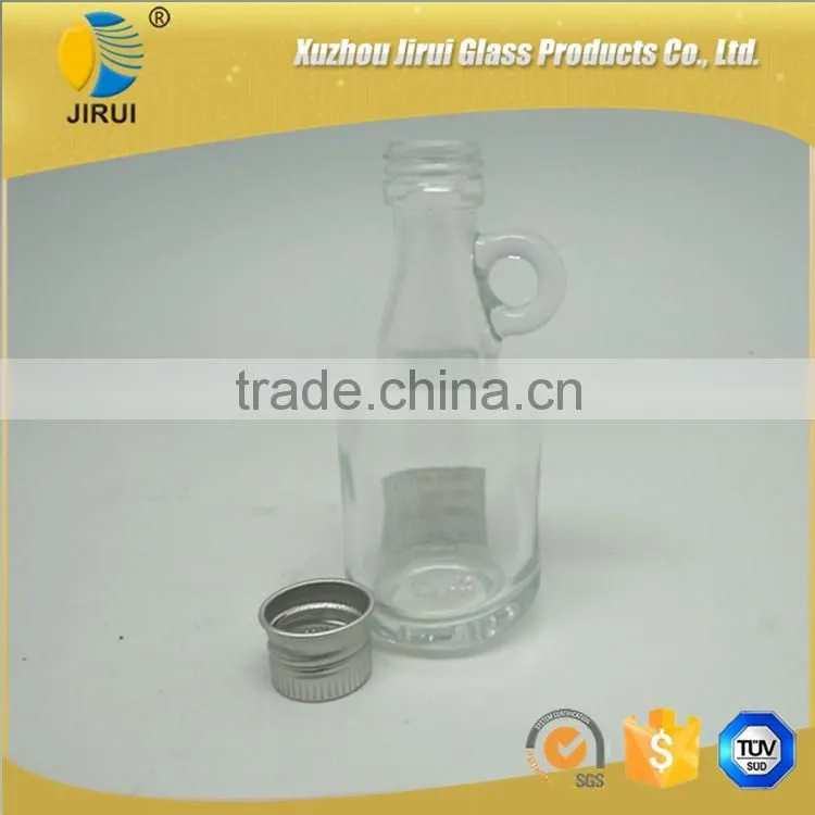40ml glass wine bottle with handle and lid