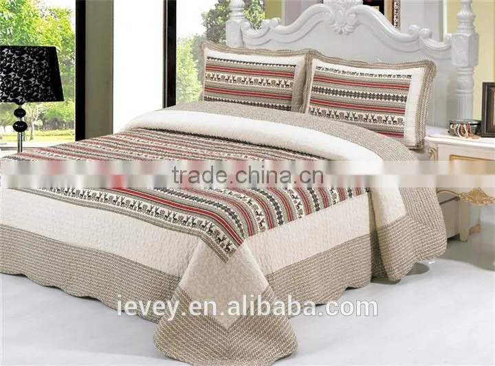 good quality best price reactive printed cotton stripe cheap chinese wholesale bedspreads