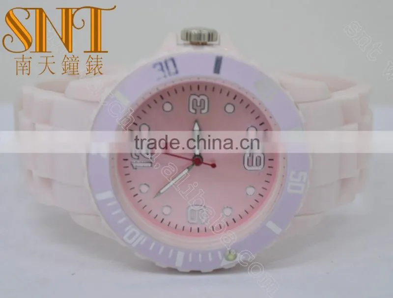 Fashion watch with light pink dail ,hot selling promotion quartz watch