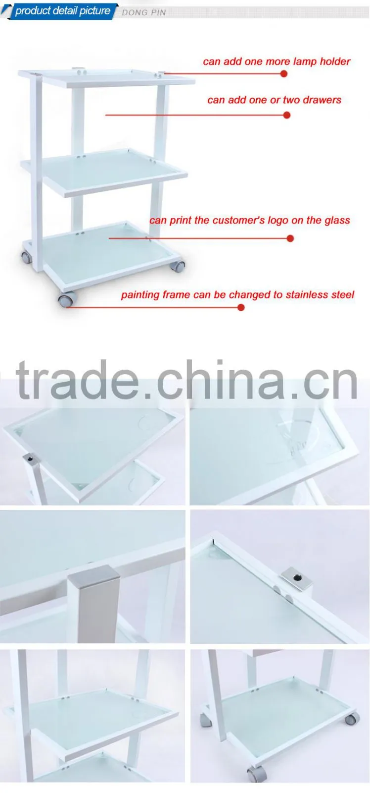 new style beauty spa metal trolley wholesale