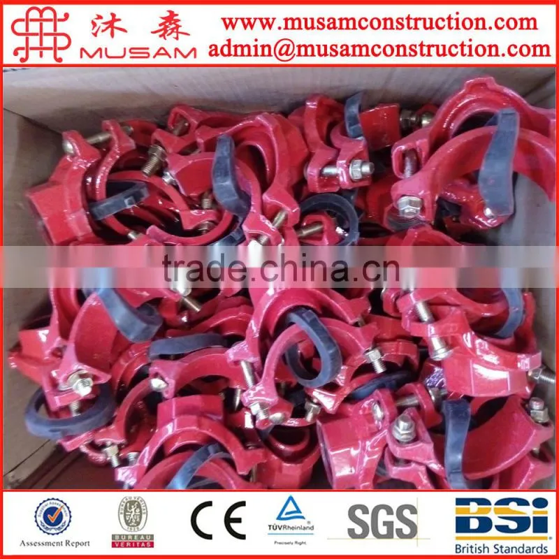 Fm ul approved ductile cast iron pipe coupling grooved/mechanical joint outlet and grooved fittings/grooved fittings mech