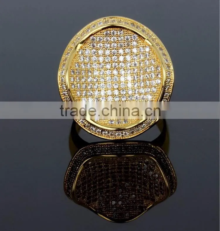 Unique Round Shape Party Cubic Zirconia Women Luxury CZ Jewelry Wedding Ring