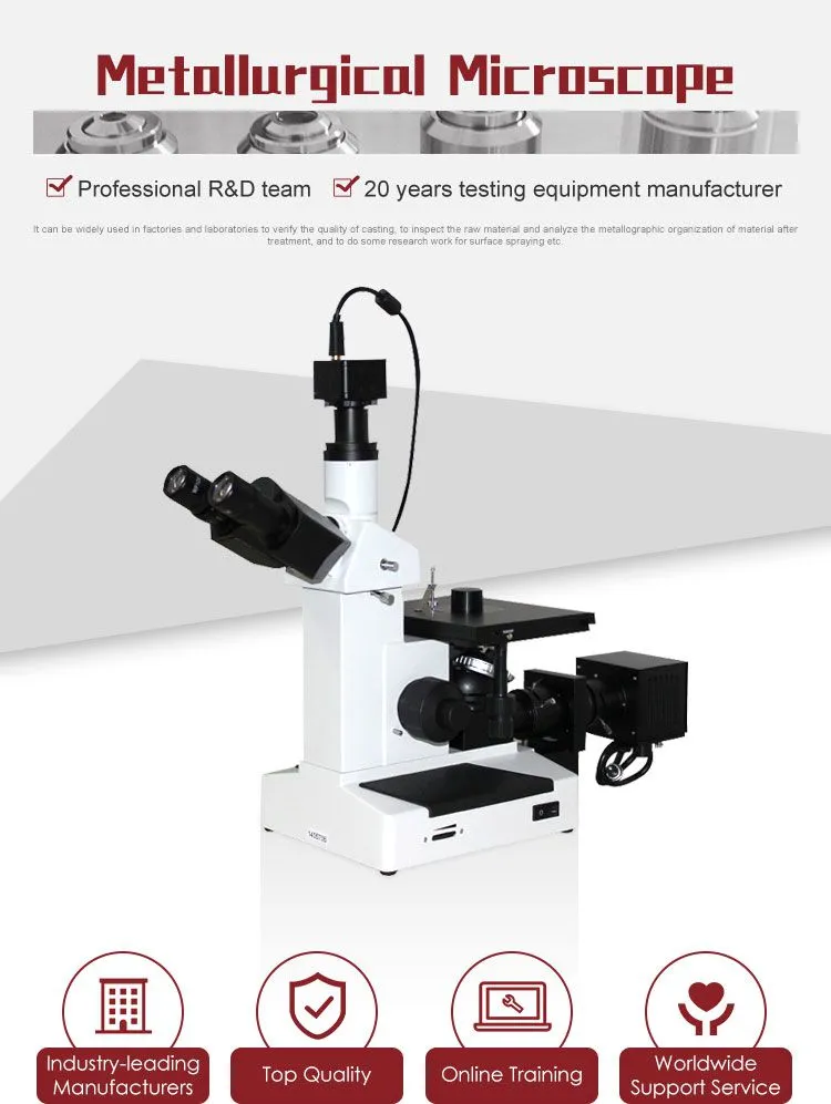 4XCE 1000X Professional Trinocular Inverted Metallurgical Microscope With Camera Image Analysis Software