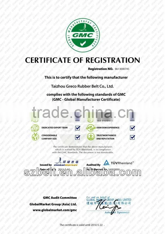 Long working life Rubber Flat v- belt
