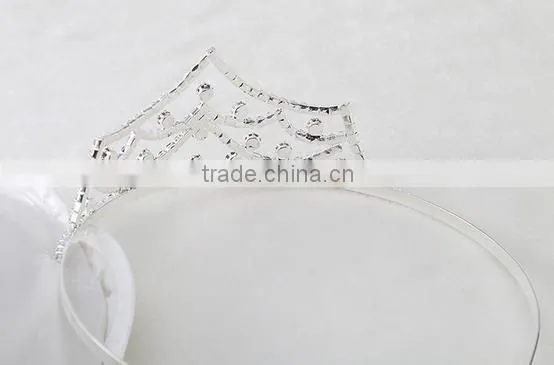 Silver Crystal Rhinestone Royal Princess Wedding Bridal Pageant Prom Tiara Crown