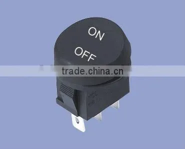Round full black CE 3 pin rocker switch in micro type