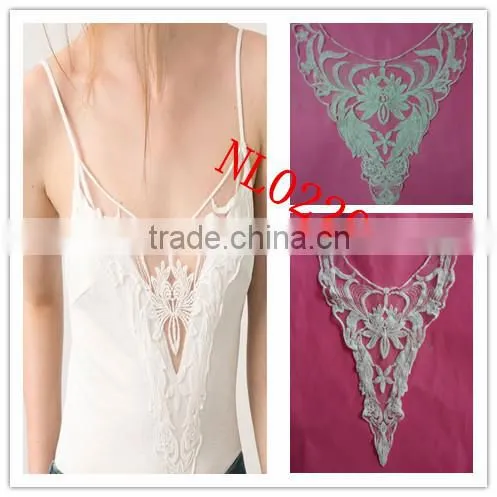 Top quality chemical neck design of salwar suits big collar lace
