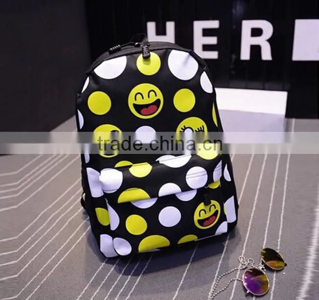 emoji qq smile face canvas daypack backpack cool Cute Emoji Backpack Cool Kids School Backpack