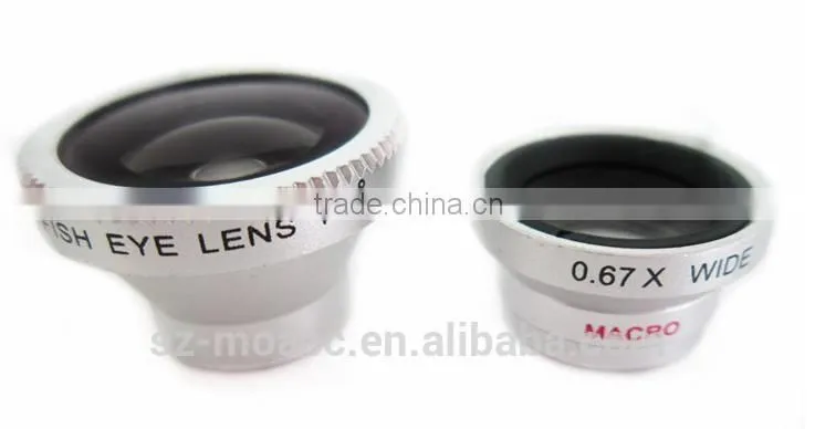 hot selling magnetic 3 in 1 lens kit 0.67x wide angle macro fisheye lens for iphone & samsung all external mobile phone camera