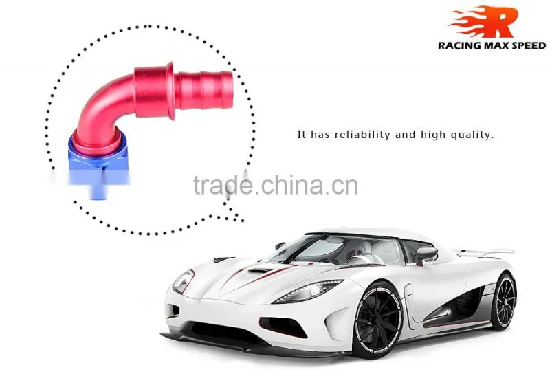 Aluminum oil cooler hose fitting 90 degree push on hose end push on 10-090-12