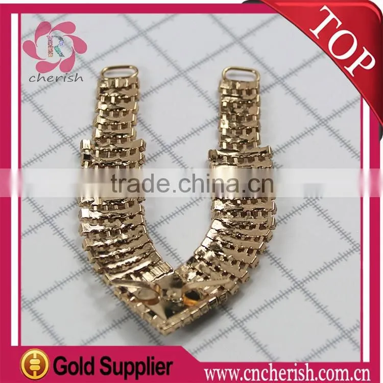 Good price jewelry chains light colorado topaz V shape rhinestone chain for sandal descorations
