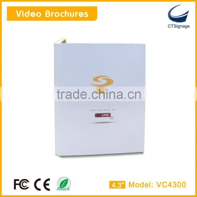 customized high quality 5 inch lcd screen video book brochure greeting card VC5000