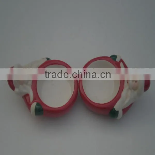 hand painted christmas shape ceramic candle holder